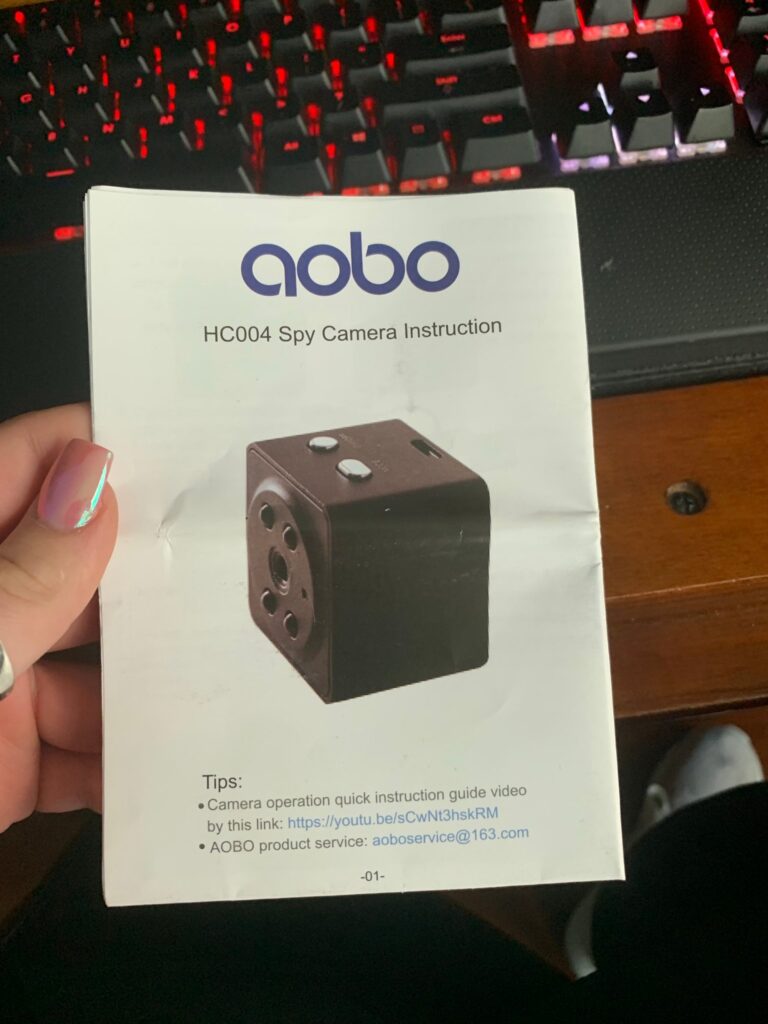 Image of a user manual for a spy camera (M-I-G-Y via Reddit)