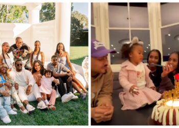Diddy with his family