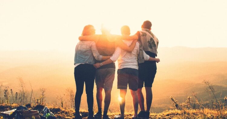 A group of friends sharing a meaningful moment