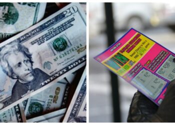 Lottery ticket and money