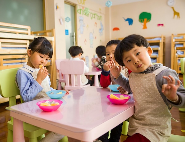 children in childcare facility