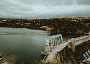 concrete bridge near dam