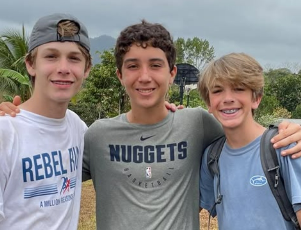 Hudson Joseph Meek with friends