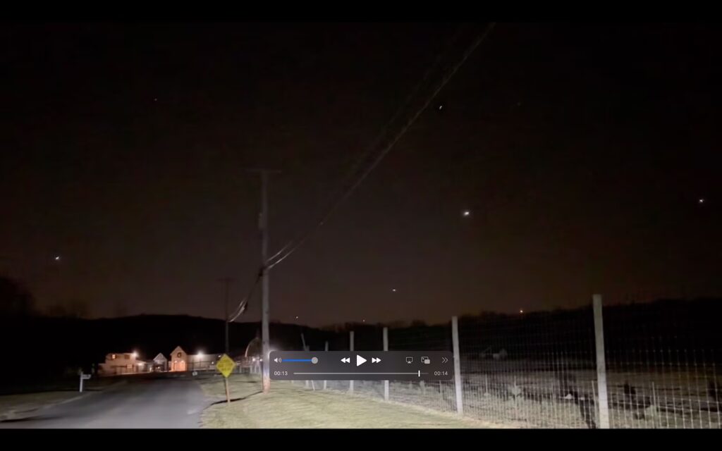 Screen grab from video filming alleged drones (Photo from ABC News)