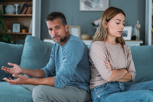 Unhappy young couple