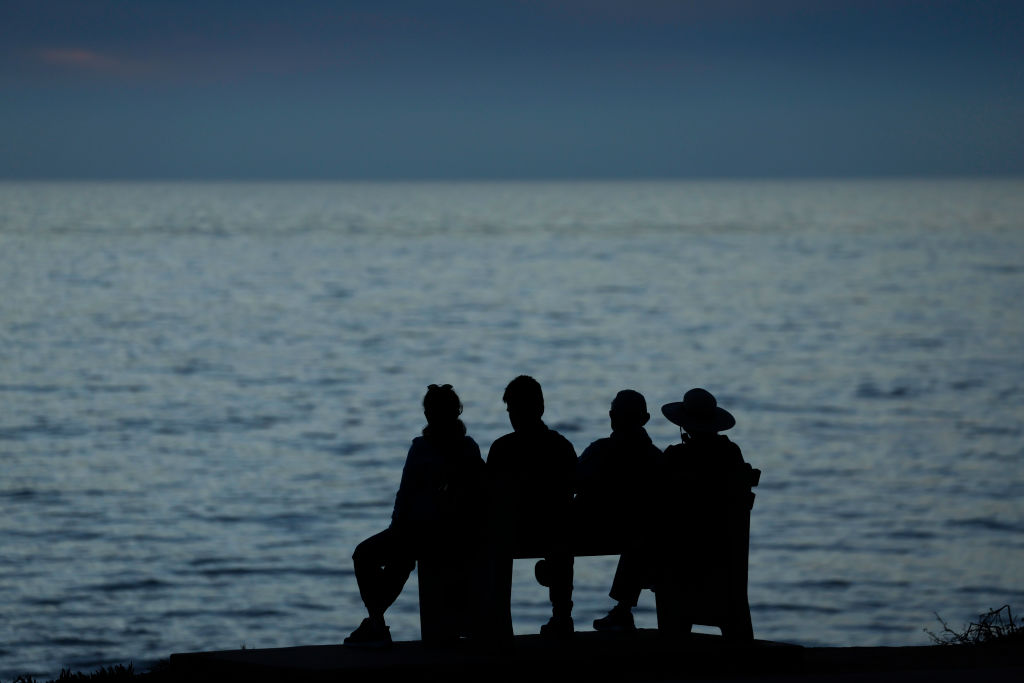 People Watch San Diego Sunset