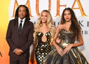 Jay-Z Family at Mufasa Premiere (Photo by Gilbert Flores/Variety via Getty Images)