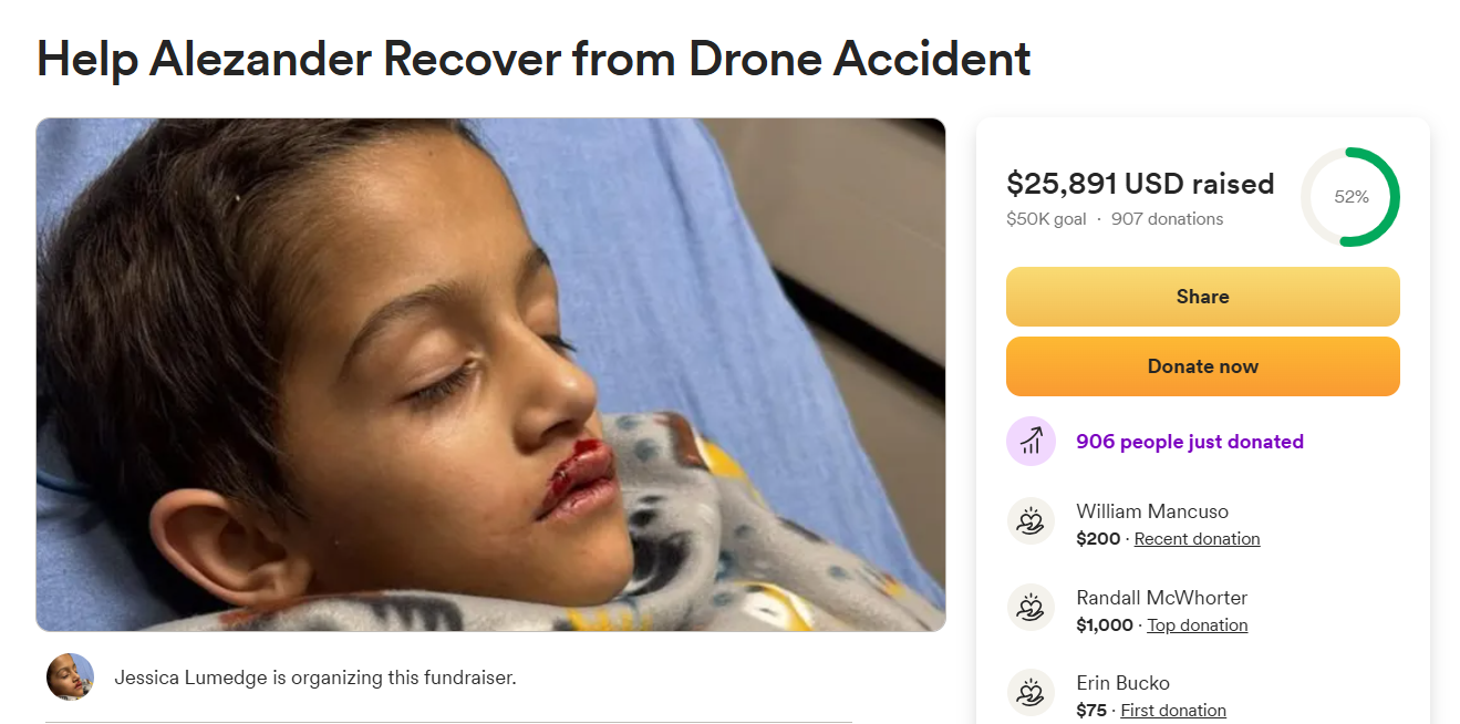 GoFundMe campaign for Alezander