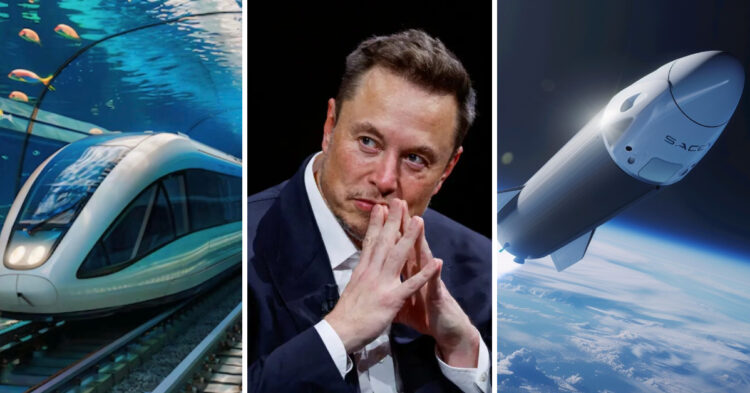 Elon Musk, underwater train, Starship rocket