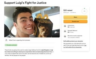 GoFundMe campaigns for Mangione