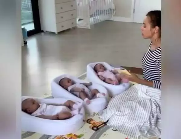 Kristina Ozturk and her babies