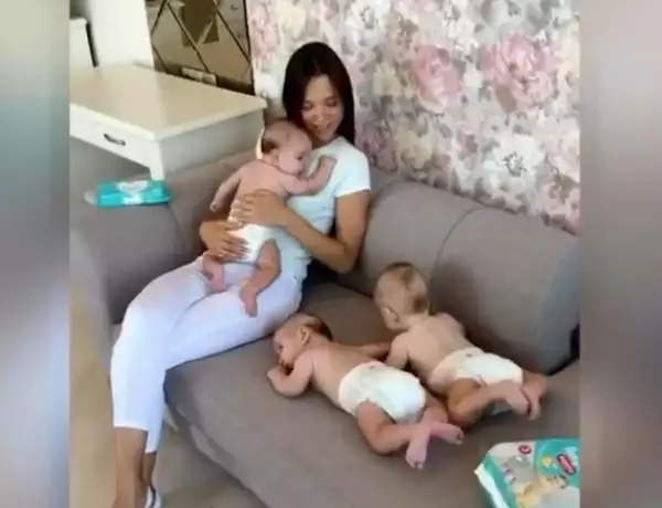 Kristina Ozturk and her babies