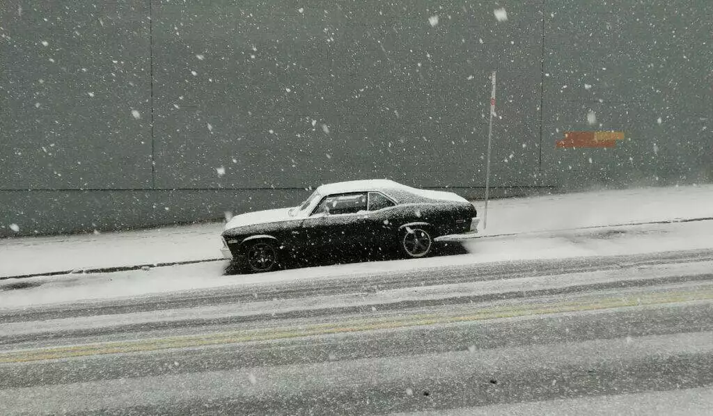 Car driving in the snow (Unsplash | Xuan Luo)