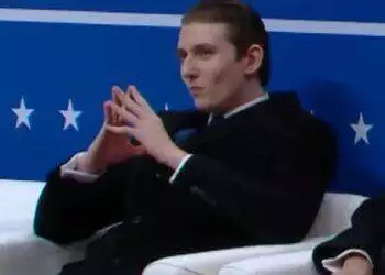 Barron Trump with his Mr. Burns-like hand gesture