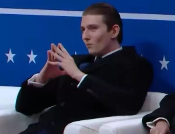 Barron Trump with his Mr. Burns-like hand gesture