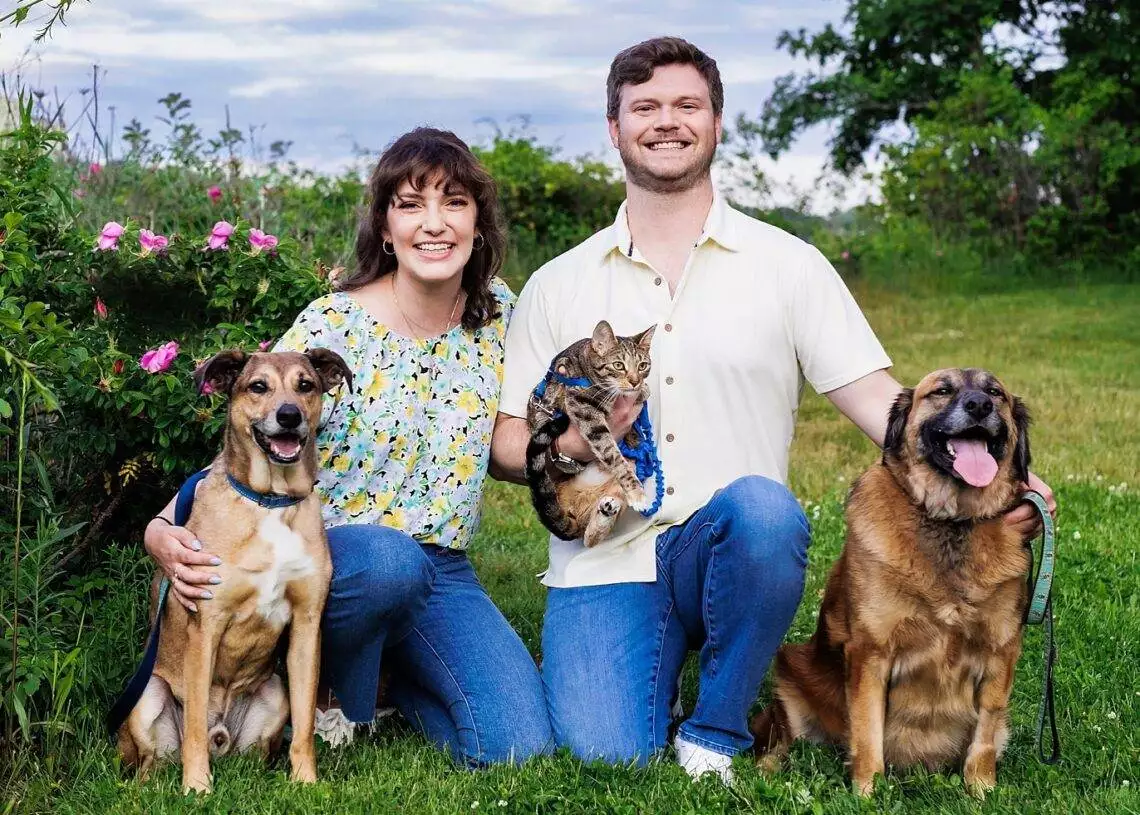 Couple with pets