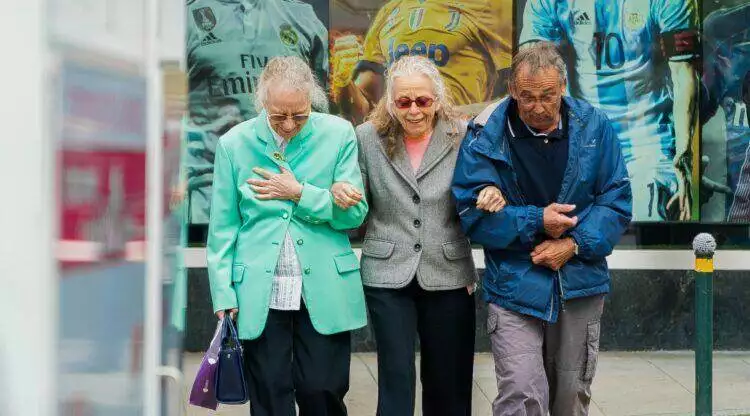 Seniors walking