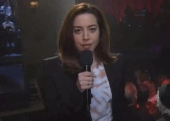 Aubrey Plaza at SNL 50th Anniversary event (SNL/NBC)