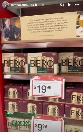 Screenshot from Instagram Stories of Bero cases on Target shelves (Instagram | tomholland2013)