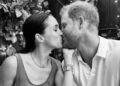 Meghan and Harry black and white picture kissing (Instagram | meghan)