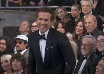 Ryan Reynolds laughing in SNL 50th anniversary crowd (YouTube | SNL)
