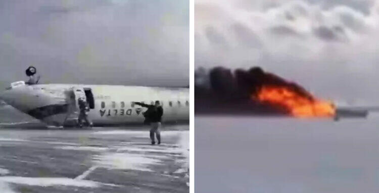 Delta plane flips over