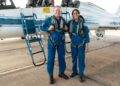 NASA's Boeing Crew Flight Test (CFT) astronauts Barry "Butch" Wilmore and Sunita "Suni" Williams pose for a picture during T-38 pre-flight activities at Ellington Field. Credit: NASA/Robert Markowitz