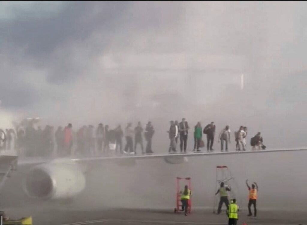 Denver Plane on fire