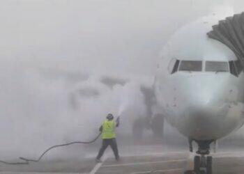 Denver plane caught on fire