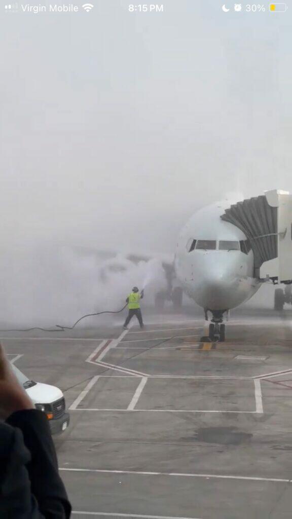 Denver plane on fire