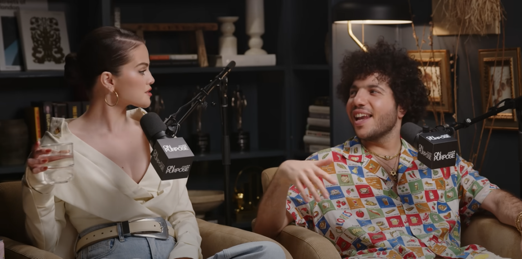 Selena Gomez and Benny Blanco (YouTube | Jay Shetty Podcast)