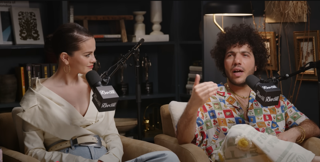Selena Gomez and Benny Blanco (YouTube | Jay Shetty Podcast)