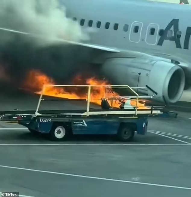 Denver plane on fire