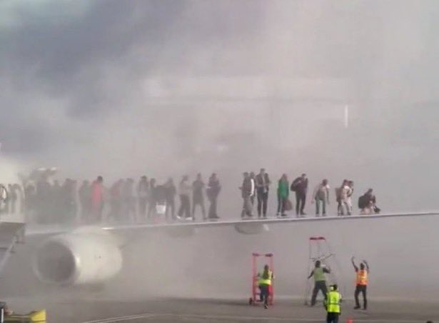 Denver plane on fire