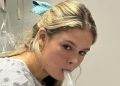Teenager Brianne Cullen in the hospital on inhaler