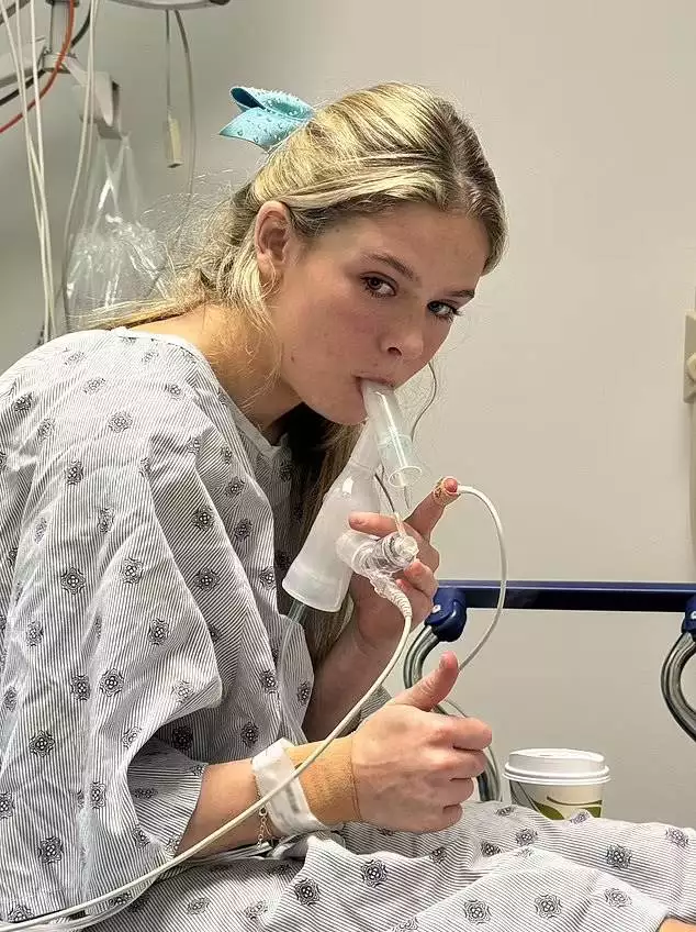 Brianne Cullen in the hospital on inhaler (Kennedy News and Media)