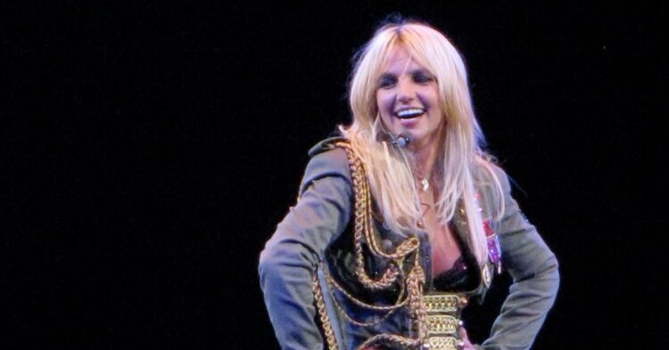 Britney Spears smiling on stage