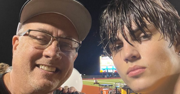 Austin Metcalf with father Jeff Metcalf