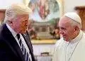 Pope Francis shaking hands with US President Donald Trump