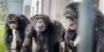 Vanilla the chimp sees the open sky