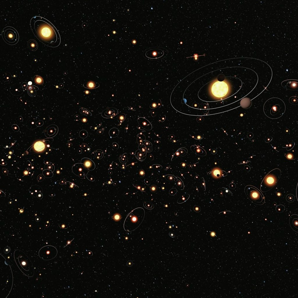 an image of a bunch of planets in the sky