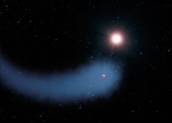a bright blue object in the middle of the night sky