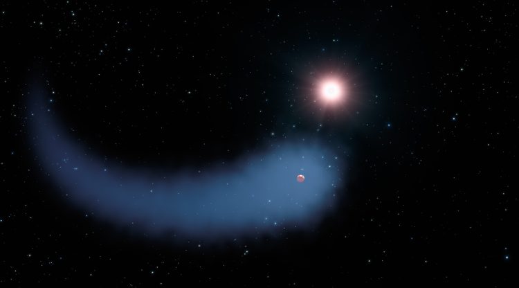 a bright blue object in the middle of the night sky