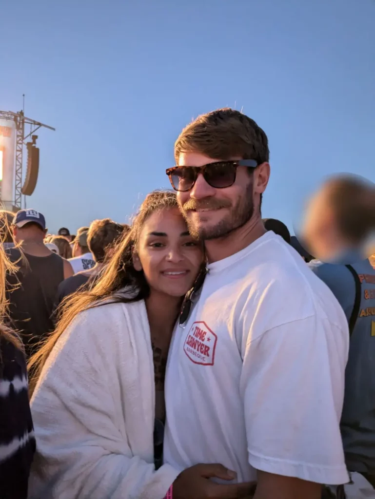 picture of the couple in their honeymoon