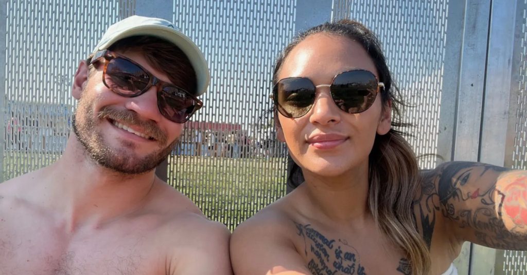 picture of the couple in their honeymoon
