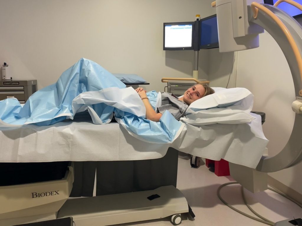 Anna Grace Phelan in hospital bed