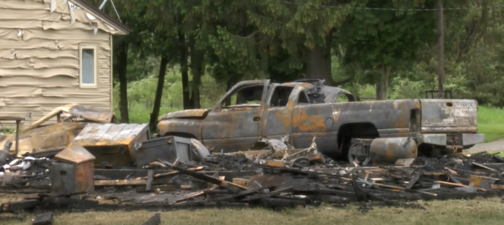 Garage fire aftermath
