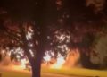 Footage of garage on fire captured by teens
