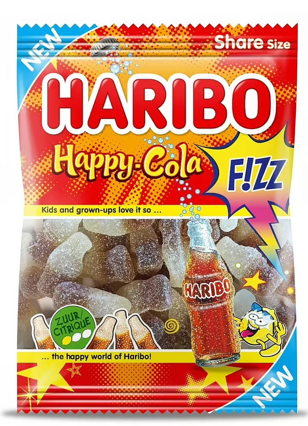 Packet of Haribo Happy Cola F!ZZ