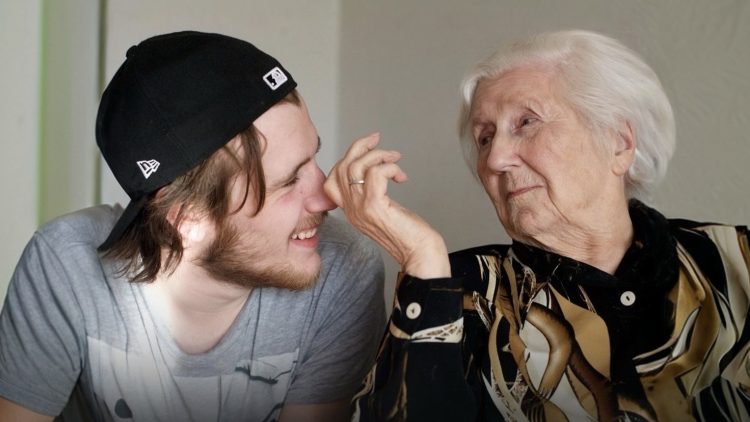 Student, elderly woman